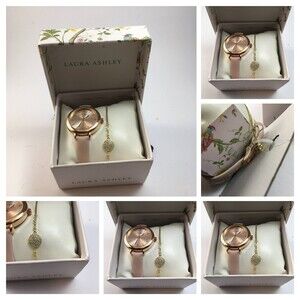 Laura Ashley Women Watch Bracelet Gift Set~ Needs Battery